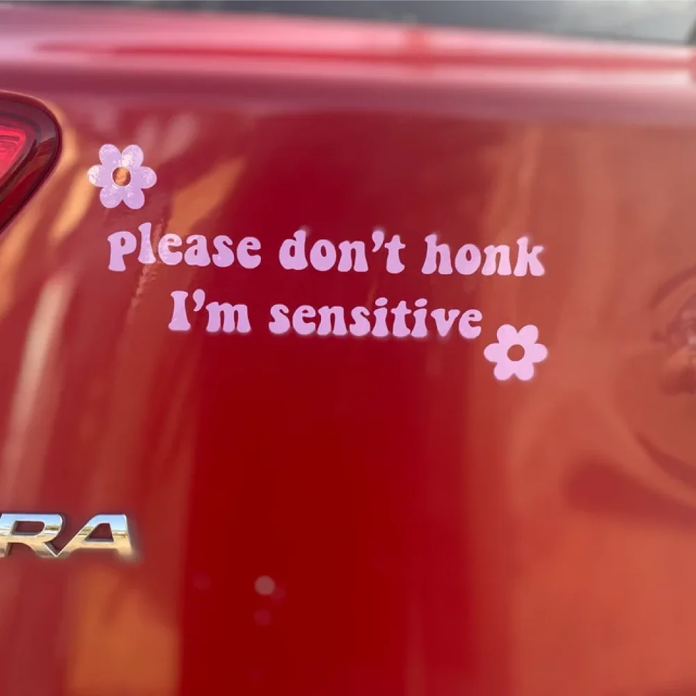 Please Don't Honk I'm Sensitive Funny Sticker for Cars