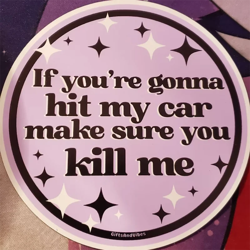 If You're Gonna Hit My Car Make Sure You Kill Me Funny Sticker for Cars