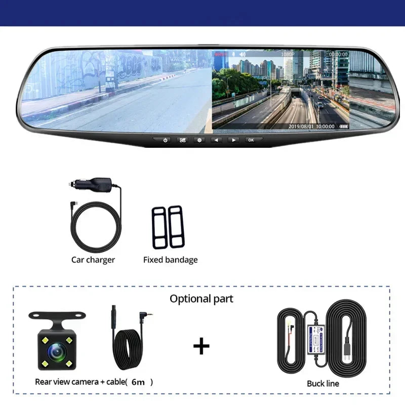 Front and Rearview Recording Dash Cam Mirror